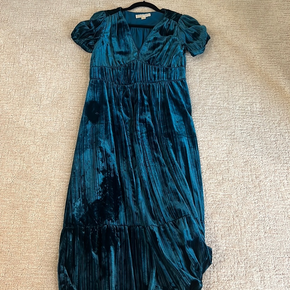Michael Kors green velvet dress